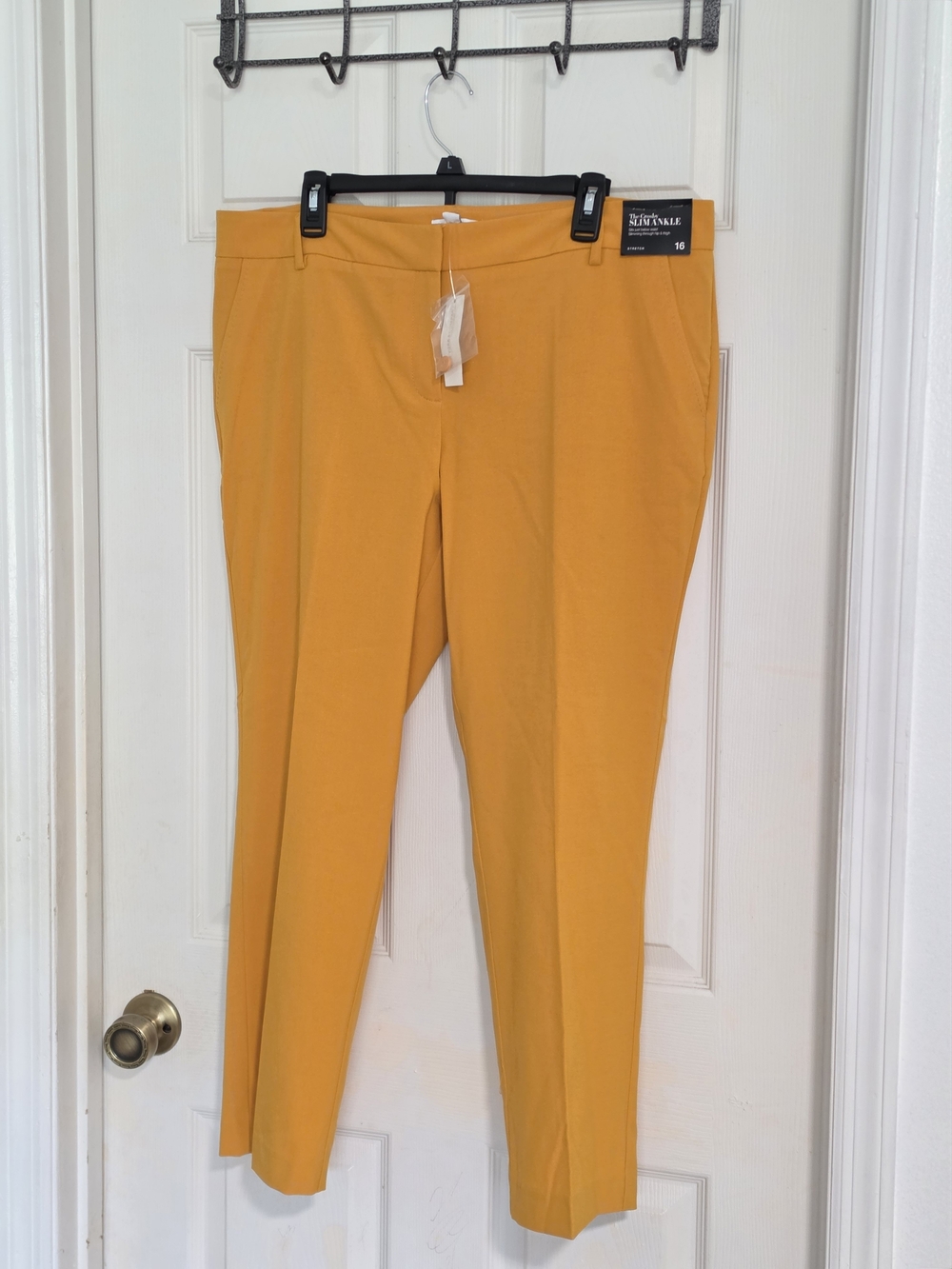 New York & Co "The Crosby" Slim Ankle Yellow Mustard Stretch Pants